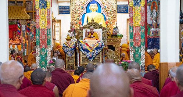 2018年5月25日，西藏精神領袖達賴喇嘛尊者大乘法苑(Tsuglagkhang)主持上師薈供。（照片：CTA）