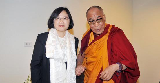 達賴喇嘛与台灣總統蔡英文，（網路照片）。