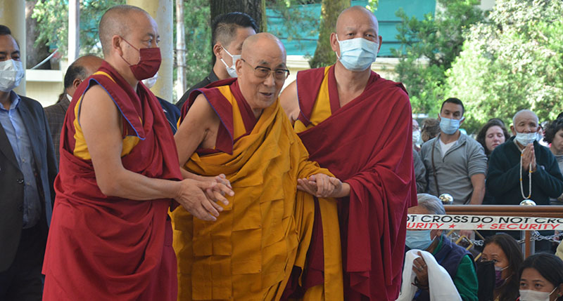 2022年10月3日至5日，在印度達蘭薩拉的主要西藏寺廟進行了為期三天的《釋量論》第二品的法會。 （照片：TPI）