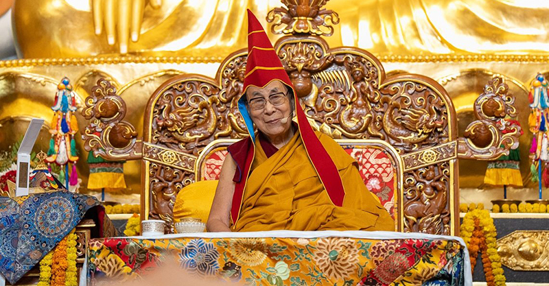 2023年1月18日，達賴喇嘛尊者在印度比哈爾省菩提伽耶白玉南卓林寺。(照片：OHHDL）