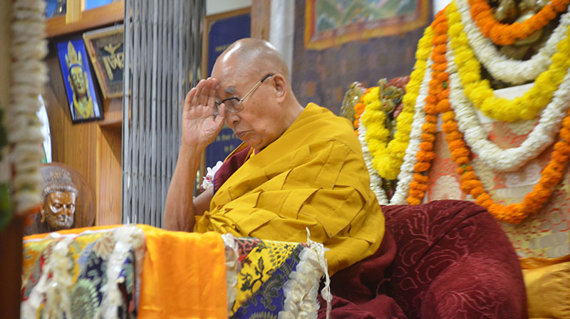 2024年4月3日，達蘭薩拉，達賴喇嘛尊者向台灣地震災民表達聲援。（照片：TPI）