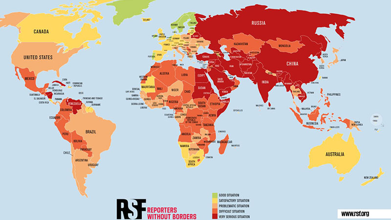 2024 年全球新闻自由报告。（照片：RSF）